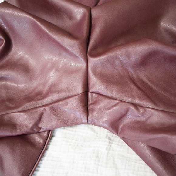 Spanx Assets Red Wine Faux Leather Leggings Small - Picture 14 of 14